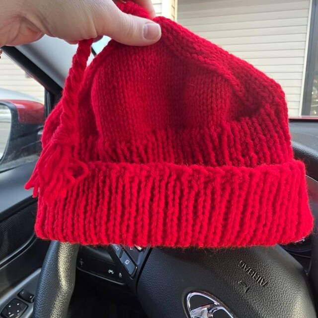 Red Handmade Knit Norwegian Resistance Hat - Melt the ICE Worsted