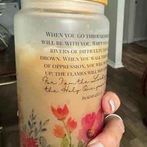 Scripture Verse Glass Tumbler, Flower Tumbler with Bible Verse, Christian Tumbler, Christian Gift, Iced coffee cup, His Mercies Custom Cup