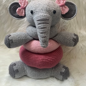 Baby Elephant Crochet Pattern, Crochet Stacker Baby Toy, PDF ...
