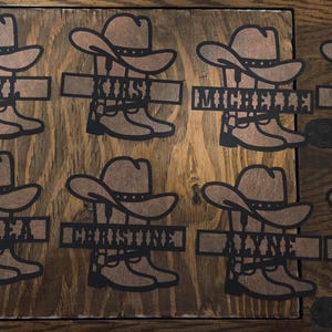 Cowboy Hat and Boot Name Sign - Rodeo SVG Laser Cut Wall Art