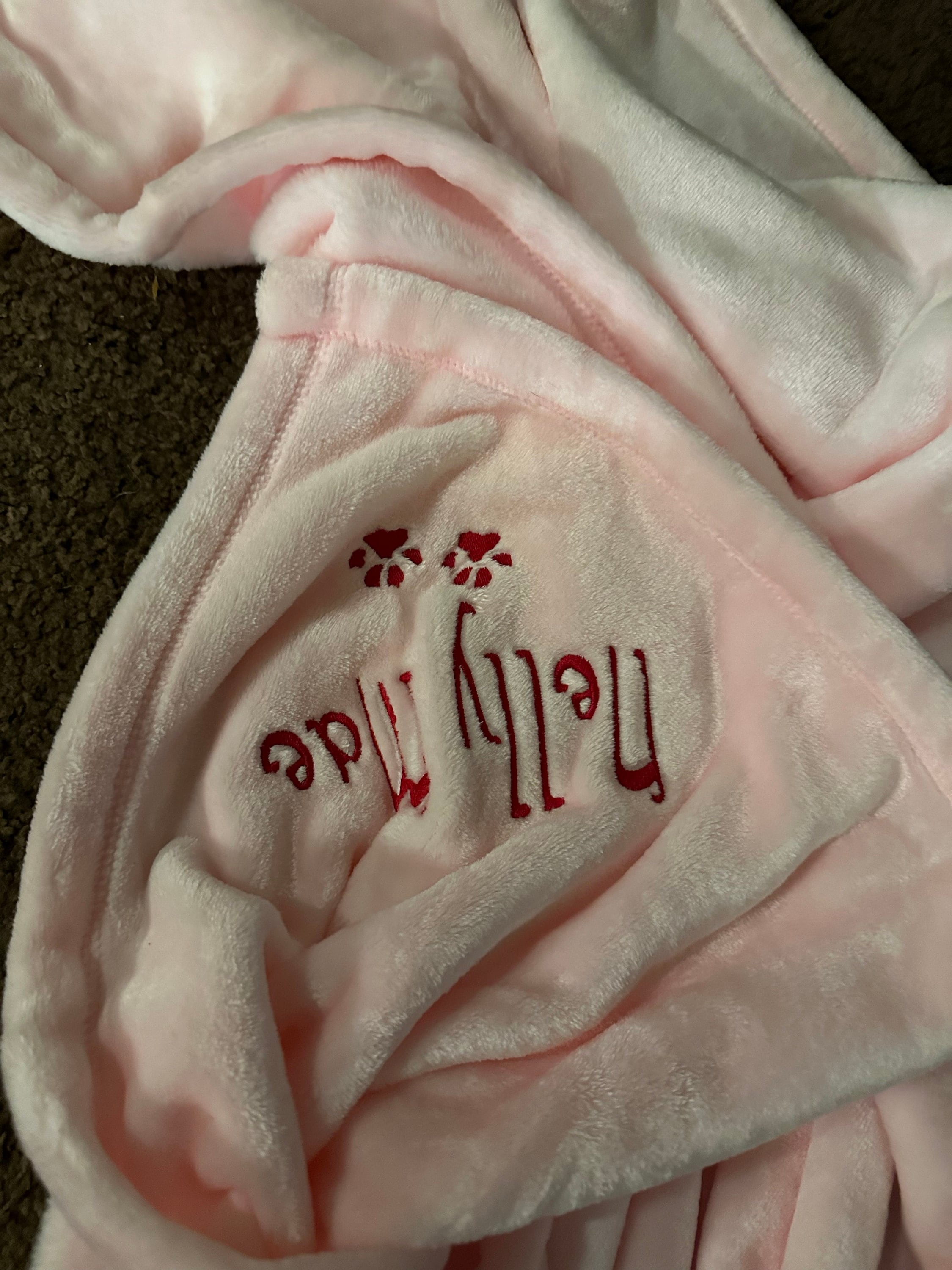 Personalized Soft Blanket for Pet | Blanket with Dogs Name | Blanket with Cats Name Custom Embroidered Blanket for Dog, Cat, with Paw Prints
