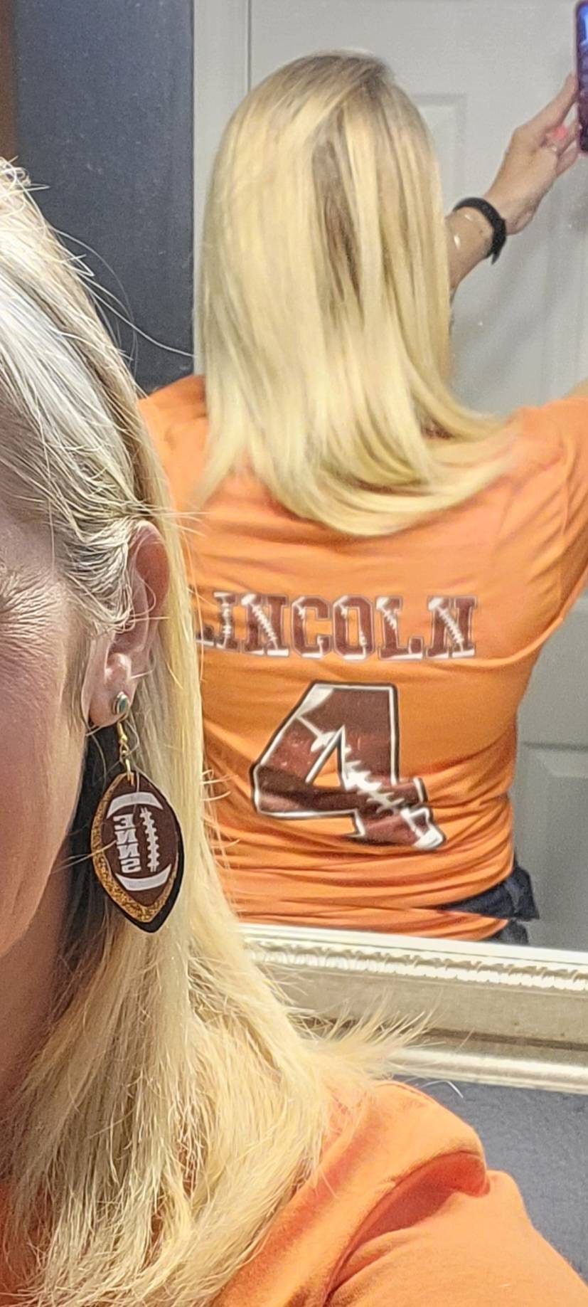 Personalized Football Game Day Shirt, Custom Game Day Mom Football Tee, Child Name & Number Football Game Season Shirt, Game Day Sports Tee