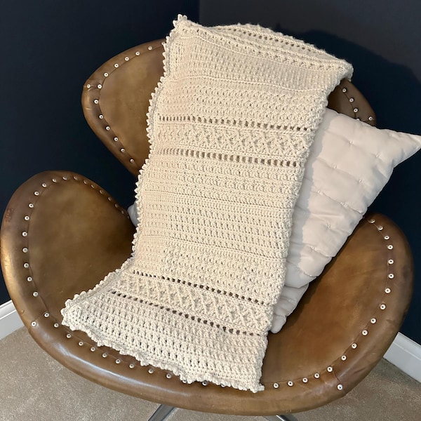 Easy Crochet Blanket Pattern: Modern Throw, 9 Sizes (video Tutorial ...