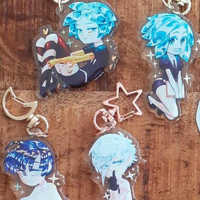 月のフォスキーホルダー、宝石の国/クリアアクリルキーホルダー - Etsy