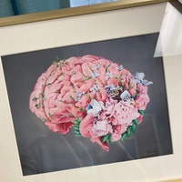 Floral Anatomy: Brain Print of Oil Painting - Anatomical Art Print ...