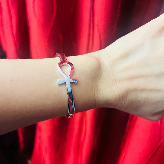 Handcrafted 925 Sterling Silver Ankh Bracelet Egyptian Ankh Cross