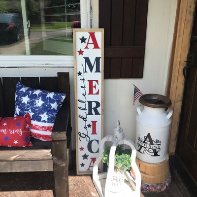 Patriotic Porch Sign Flag Porch Sign Double Sided Sign - Etsy