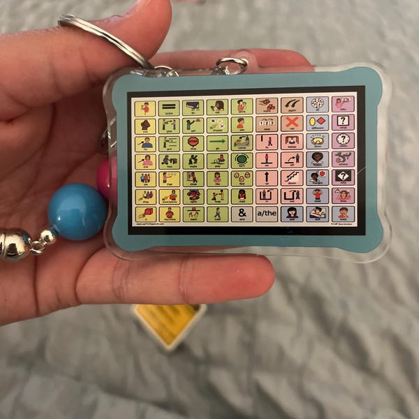 Keychain Aac AAC Keychain With Core Vocabulary AAC Device Keychain for Sped Teacher ...