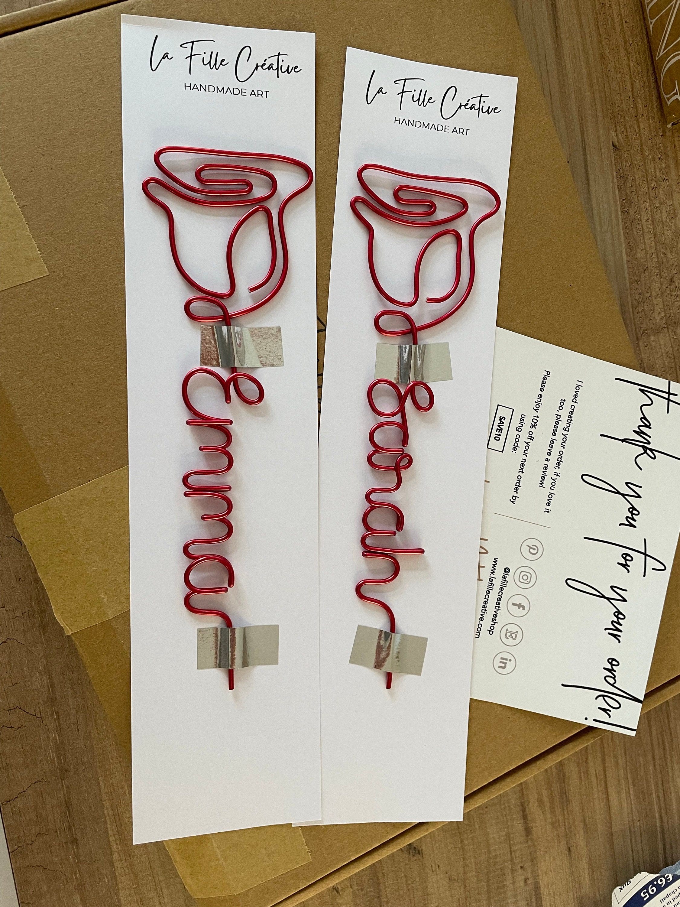 Personalised Bookmark - Wire Name Bookmark - Custom Bookmark Gift - Planner Marker - Back to School Gift - Teacher Gift - Book Lovers Gift