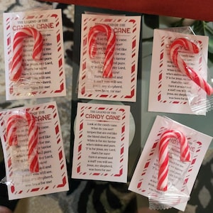 Legend of the Candy Cane Printable Tag, Candy Cane Poem, Christmas Tags ...
