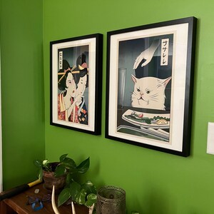 Woman Yelling at Cat Ukiyo-e Style Set of 2 Giclee Prints - Etsy