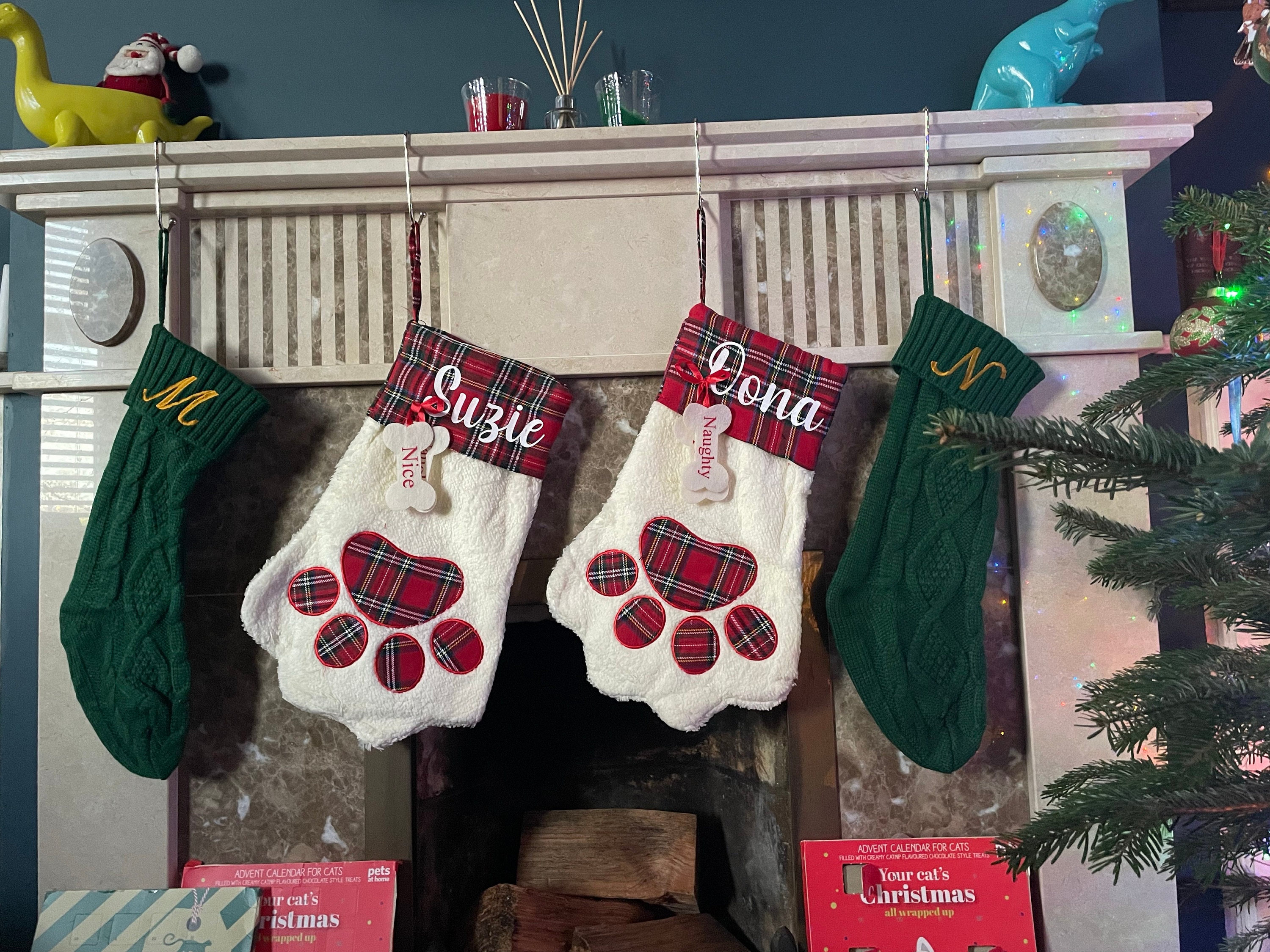1 Personalised Knitted Christmas Stocking, Pet Stocking, Monogrammed Family Stockings, Cable Knit Holiday Stocking, Traditional Festive