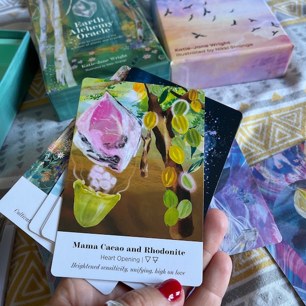 Earth Alchemy Oracle Deck With Plants, Flowers and Crystals, Botanical