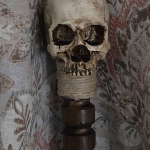 Hand Carved Skull Walking Stick: Gothic Voodoo Wizard Staff - Etsy 
