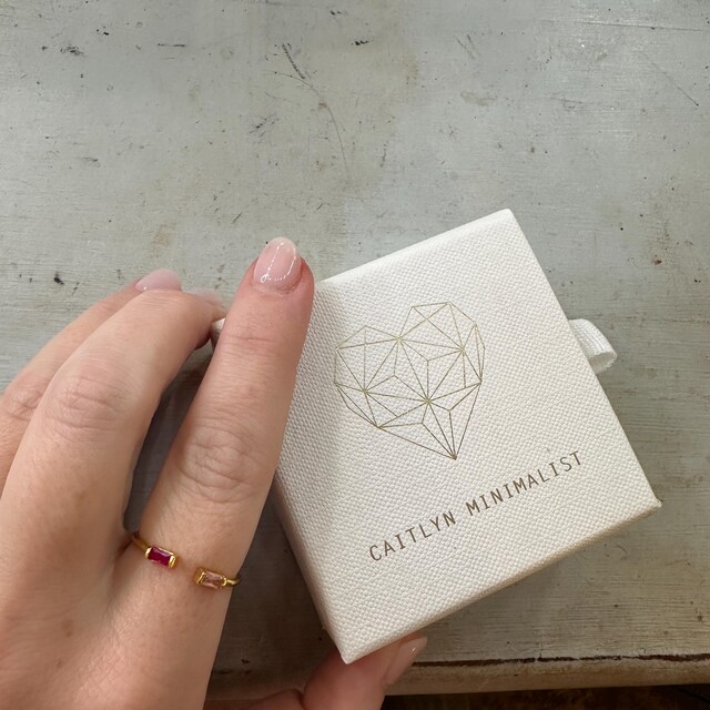 Duo Baguette Birthstone Ring by Caitlyn Minimalist • Best