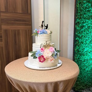 5322 Decorazione Per Torta In Acrilico Specchiato Oro Rosa - Coppia Per Torta Nuziale, Scritta Matrimonio, Qualità Made In Germany