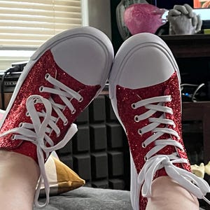 red glitter glitter ridge sneakers Red Glitter Sneakers for Wedding or Special Occasion, Bling Bridal