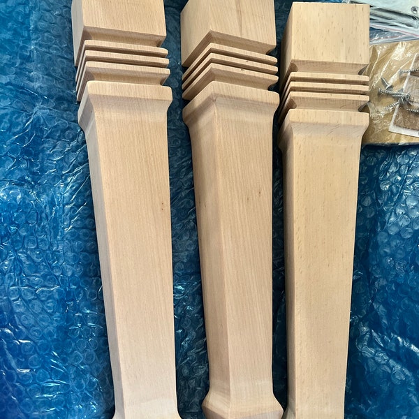 Farmhouse Wood Table Legs Kitchen Island Legs Dinner Table Legs Mid ...