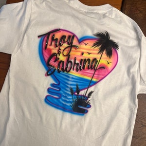 Airbrushed T-shirt That Bitch Hearts Design Custom T-shirt - Etsy