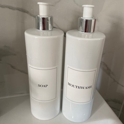 Set Di 3 Flaconi Da Bagno Con Pompa Riutilizzabile E Scritta - Foto 5