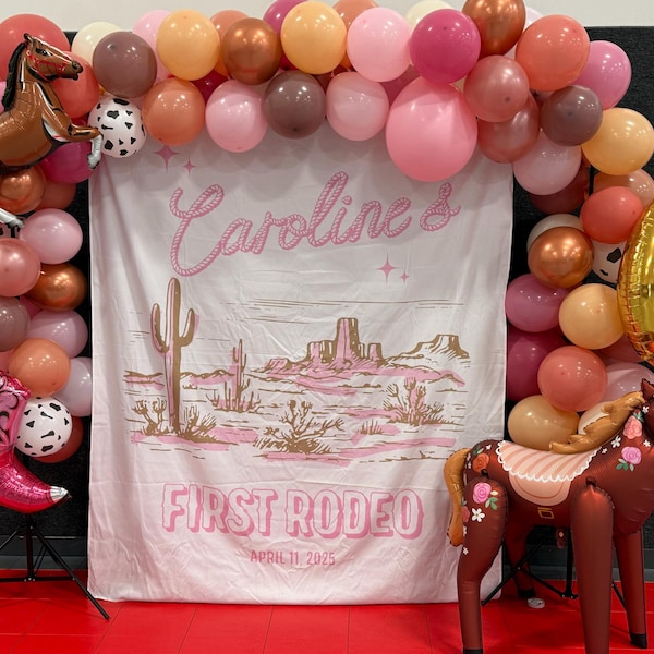 First Rodeo Birthday Party Decor Girl 1st Rodeo Cowgirl Balloon Garland ...