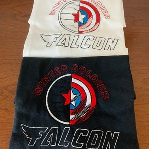 Vintage Style / Falcon and the Winter Soldier Embroidered T-shirt ...