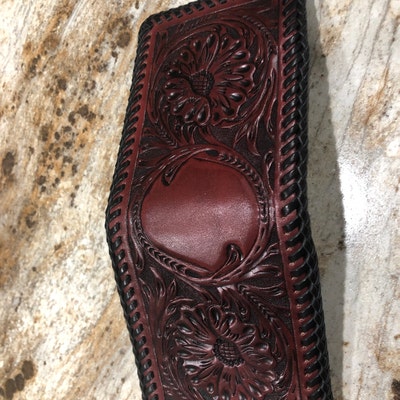 Hand Tooled Leather Wallet - Etsy