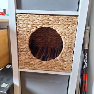 Kallax Katzenhhle aus Naturfaser / Kallax Zubehr fr Katzen / Katzenbox  fr IKEA Kallax Regal / Katzenhaus aus Wasserhyazinthe - Etsy.de
