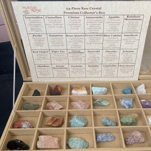 Raw Crystal Collectors Box Crystal Kit Crystal Gift Set Meditation Altar,  Crystal Gift Box, Crystal Collection Mayan Rose 
