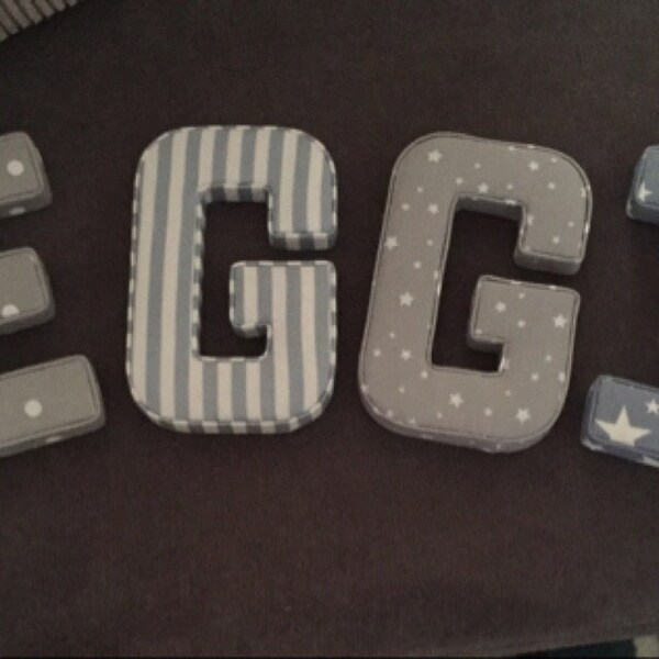 Fabric Letters, Personalised, Initial, Name, Baby Room, Nursery Wall ...