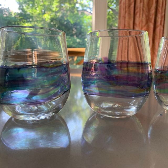 Stemless Wine Glasses for Cocktails, Wine, or Sangria. Handmade Blown Drinking  Glassware. Made in USA. 