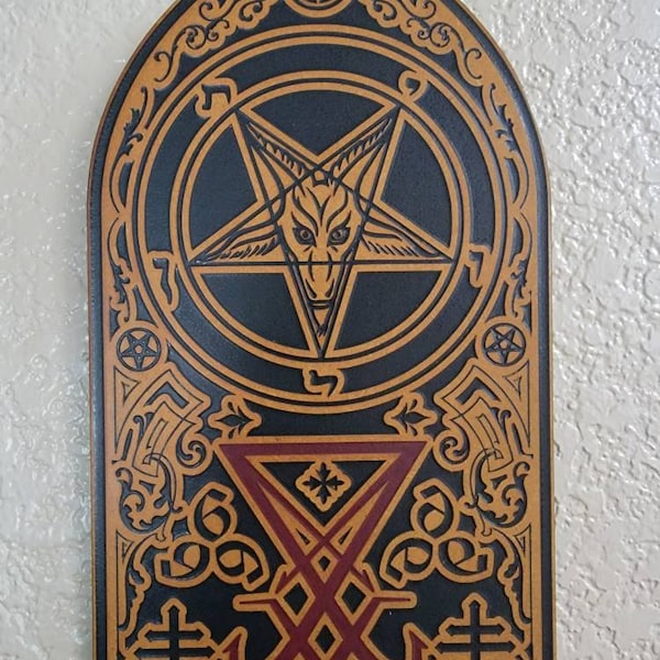 Engraved Baphomet (eliphas Levi) Wall Hanging With Leviathan Cross and ...