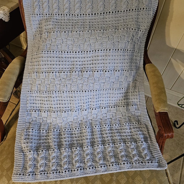 Knitting Pattern ~ Avril Baby Blanket in DK Yarn ~ ENGLISH ~ PDF ...
