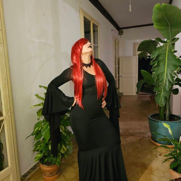 Tiered Train Gothic Dress main image 1