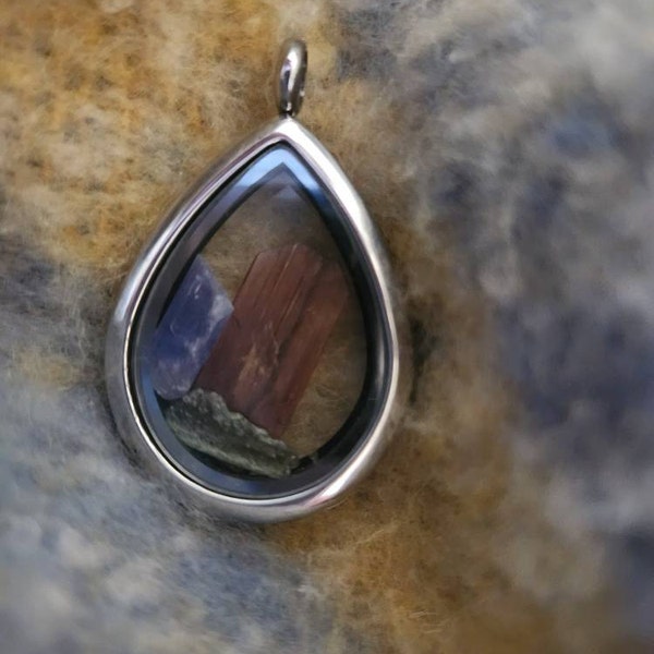 Clear Quartz Crystal Single Terminated Copper Wire Wrap Pendant Necklace