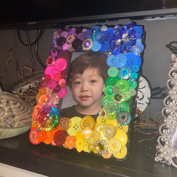 CUSTOM 5x7 Button Frame for Photo - Customized Frame ~ Personalized ...