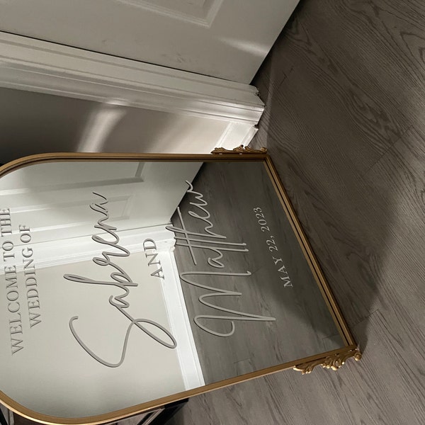 Gold Mirror Wedding Seating Chart Wedding Signs Wedding Guest List