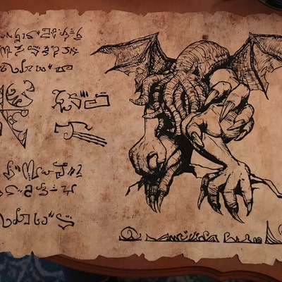 Ancient Cthulhu Summoning Scroll an Aged Antique Scroll inspired by HP ...