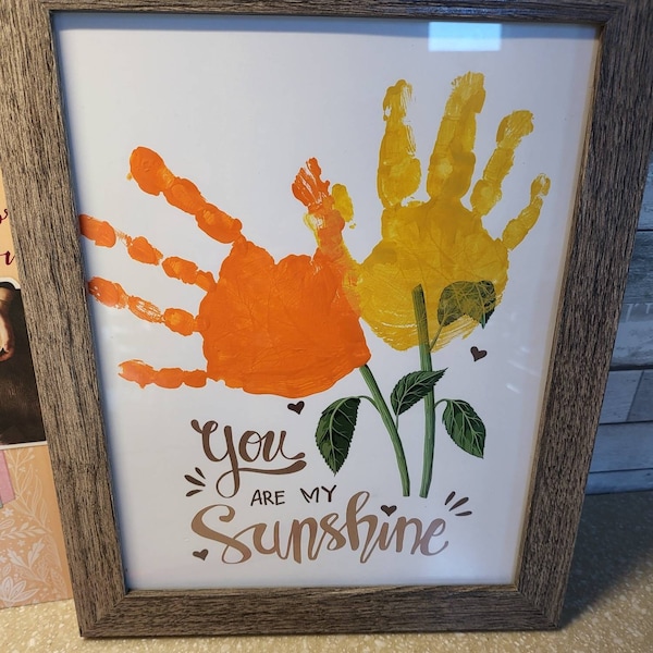 You Are My Sunshine Handprint Craft Art / Sun Flower 2 Hands / Baby ...