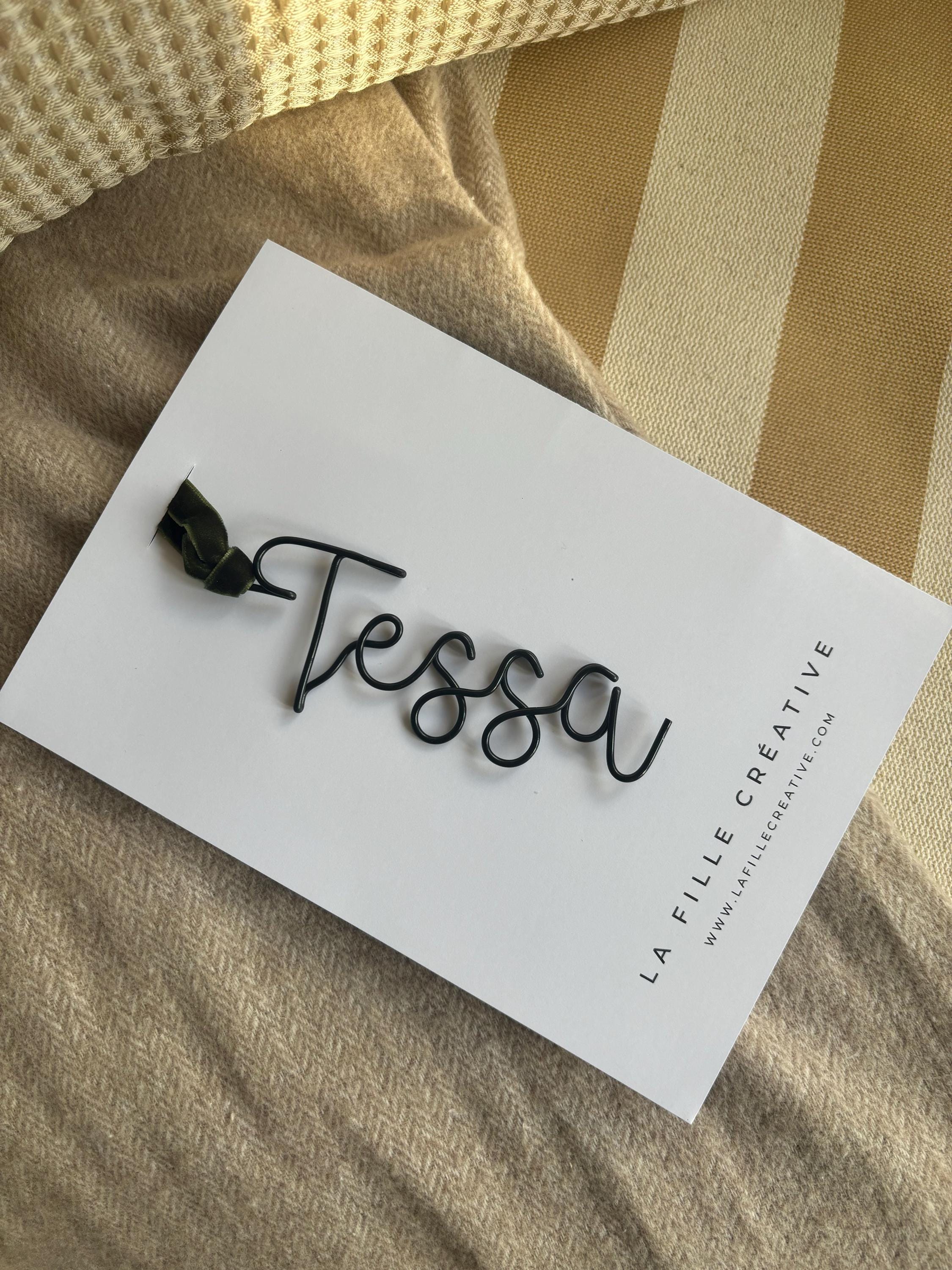 Personalised Name Bookmark With Ribbon - Wire Name Bookmark - Custom Name Bookmark - Stocking Tag - Place Name