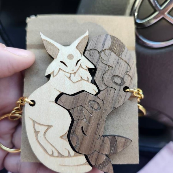 Feathered Raptor Dinosaur Couple Keychains Friendship or Relationship ...