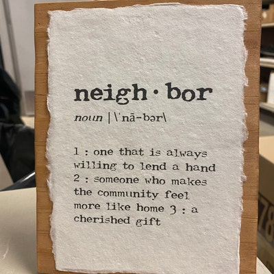 Neighbor Definition Print in Typewriter Font on 5x7, 8x10, 11x14 ...