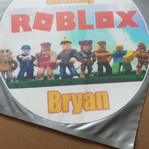 Roblox Edible Cake Topper Image Frosting Sheet Roblox Etsy - boarder beanie roblox