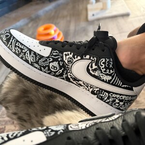 Hand Painted Black and White Doodle Shoes, Nike, Air Force Ones - Etsy
