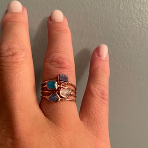 Customer photo from Staci, Dainty Raw Aquamarine Ring in Silver