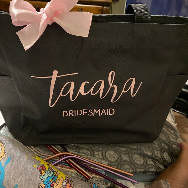 Bridesmaid Tote Bags, Personalized Bridesmaid Bags, Bridal Party ...