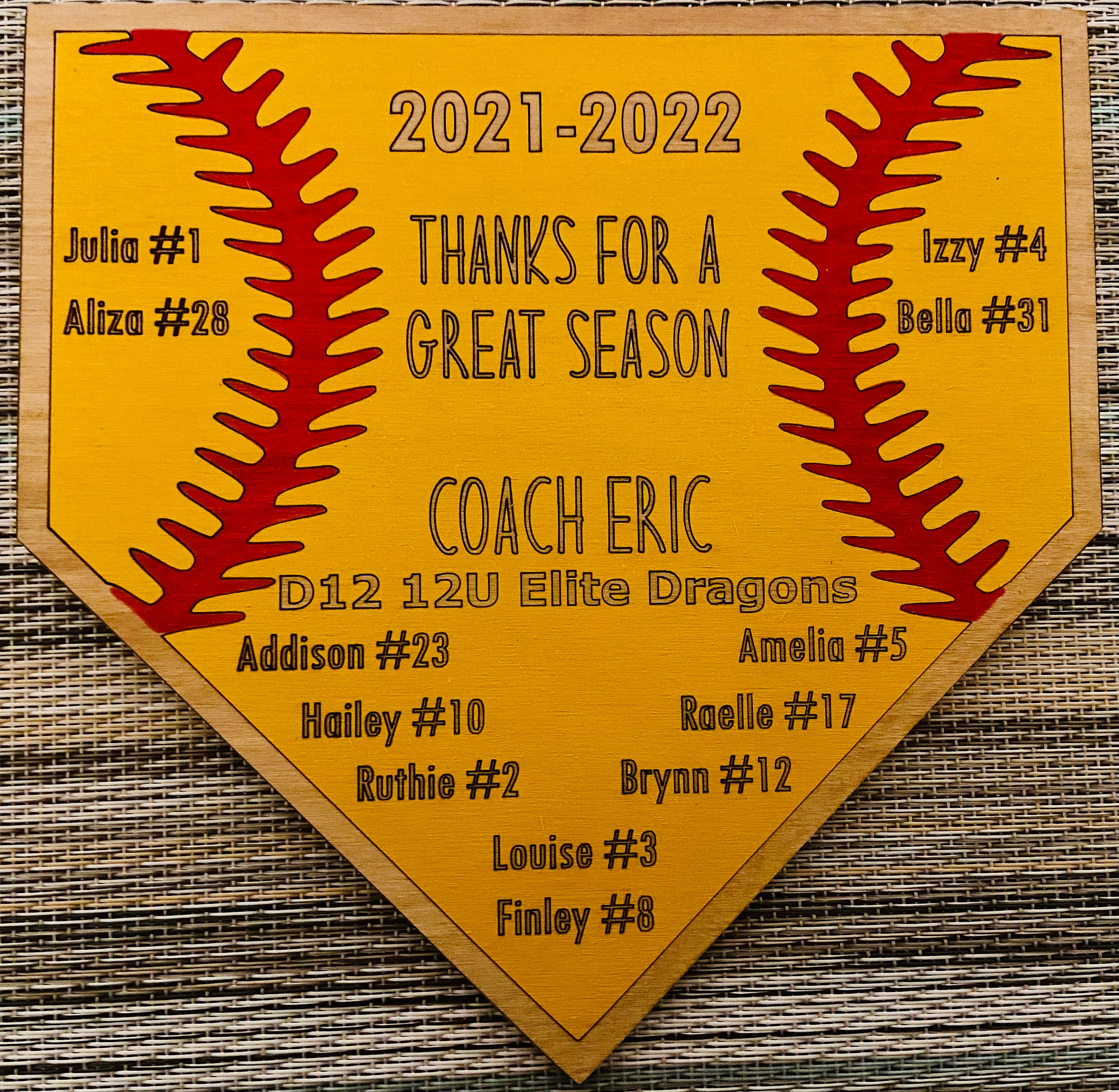 SOFTBALL COACH GIFT + Softball Plaque + Coach Plaque + End of Season Gift + Personalized Gift