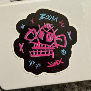 Jinx Neon Graffiti Sticker | Arcane Sticker, League of Legends