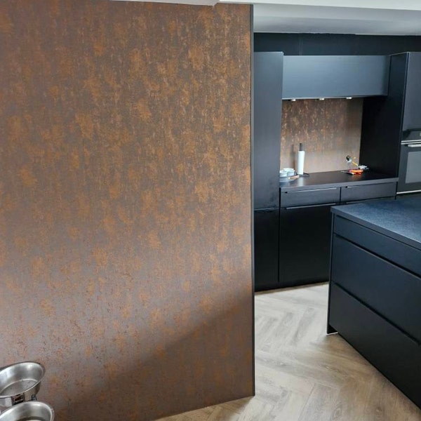 Newroomdesign NEWROOM Behang Koper Non-woven Behang Licht Glanzend - Betonbehang Uni ...