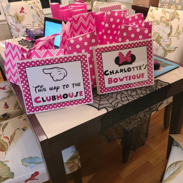 INSTANT DOWNLOAD Hot Pink Mouse 8x10 Large Party Sign Package ...